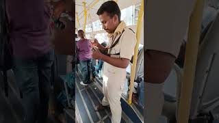 Mumbai City local bus ticket master putting new paper roll inside machine#lik#share#subscribe#viral
