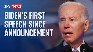 Joe Biden: First speech since 2024 presidential bid announcement