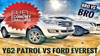 Never Expected that....! Nissan Patrol Y62 vs Ford Everest Economy Challenge Bro vs Bro Episode 2!