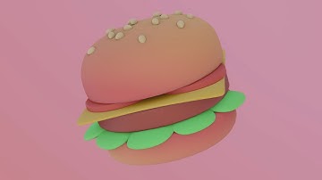 Burger 3d illustration Blender Modeling Timelapse | how to make Burger 3d model in blender