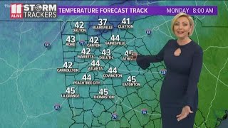 Storms pushing out, cooler air settling in