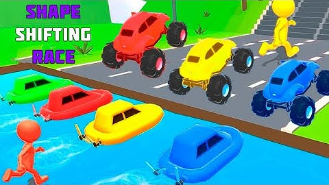 shape-shifting race game Level-221-225 enjoy the race with many different vehicles