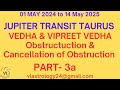 Vedha concept jupiter transit taurus from may 2024 to 2025  signs who will get impacted  by vl