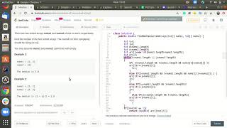 LeetCode Median of Two Sorted Arrays Solution Explained in Java