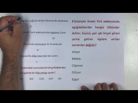 İslamiyet Öncesi Türk Edebiyatı / SORU ÇÖZÜMÜ / RÜŞTÜ HOCA