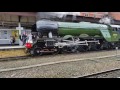 Flying Scotsman Steaming out of York Station. Featuring Wheel Slip!