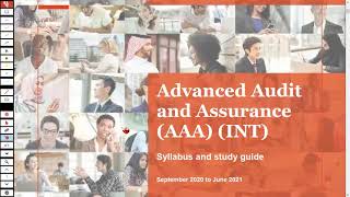 ACCA Advanced Audit & Assurance (AAA) - P7 - Introduction Session