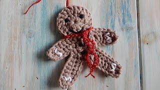 Crochet Gingerbread Man Christmas Decoration Tutorial