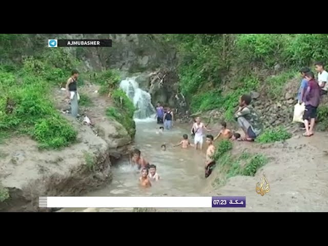 أجواء عيد الأضحى المبارك في "وادي الضباب" أحد المنتزهات الطبيعية غرب تعز