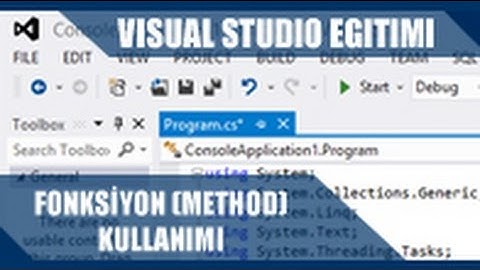 C# [Console Application] - Fonksiyon(Method) Kullanımı