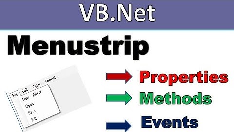 Vb.net menu strip control|properties,methods and events in hindi