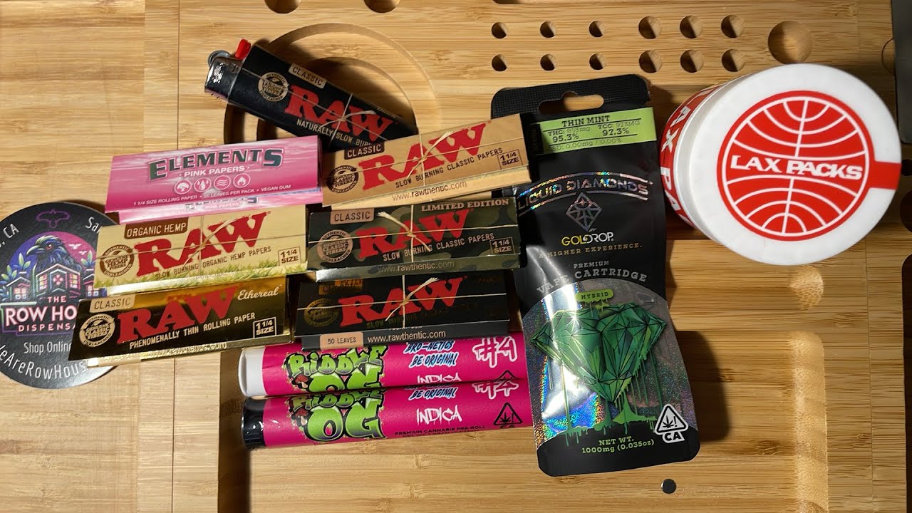 BLINDGORILLAS ROW HOUSE DISPENSARY SAN BERNARDINO RIDDLE OG LAX PACKS GOLDDROP CA RAW ROLLING PAPERS