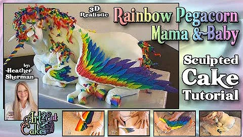 Rainbow Pegacorn Mama and Baby Cake Tutorial, by H...