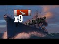 9 Kill Akizuki Game || World of Warships