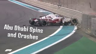 F1 Abu Dhabi 2021 All Spins and Crashes