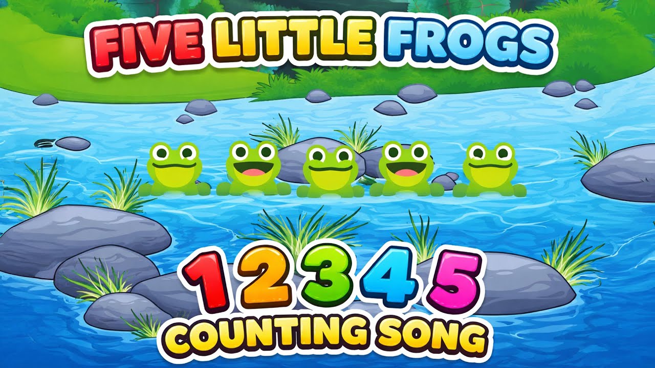 Five Little Frogs Counting Song 🐸 | Learn Numbers 1 to 5 | Kids ...