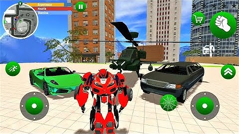 Flying Robot Car Battle Simulator #4 - Game of transformers driving car like GTA - Android Gameplay