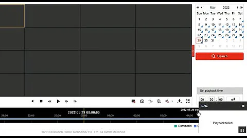 Playback Failed (error message) in web browser - Hikvision