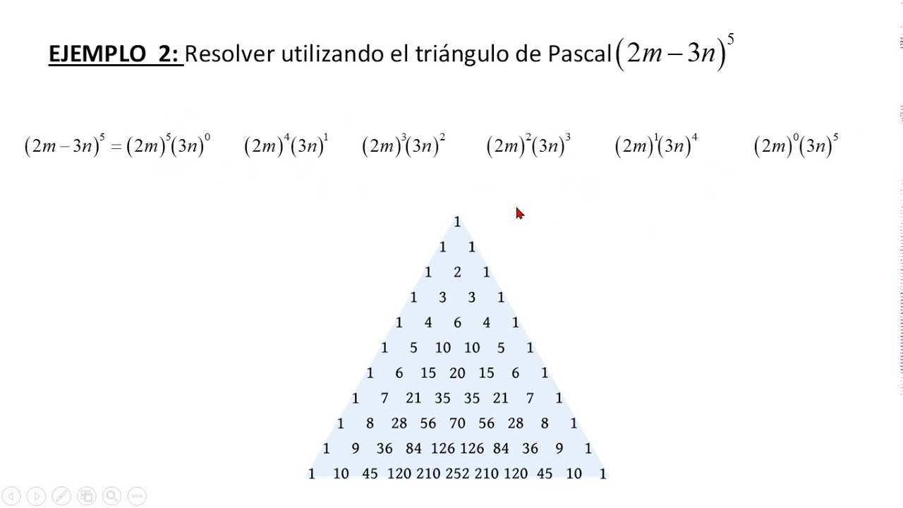 TRIANGULO DE PASCAL EJEMPLOS - YouTube