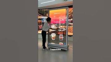 77 inch transparent OLED coffee payment kiosk #oled #transparentoled
