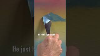 Bob Ross shows you how to place a mountain into your painting #paintlikebobross #artist #bobross