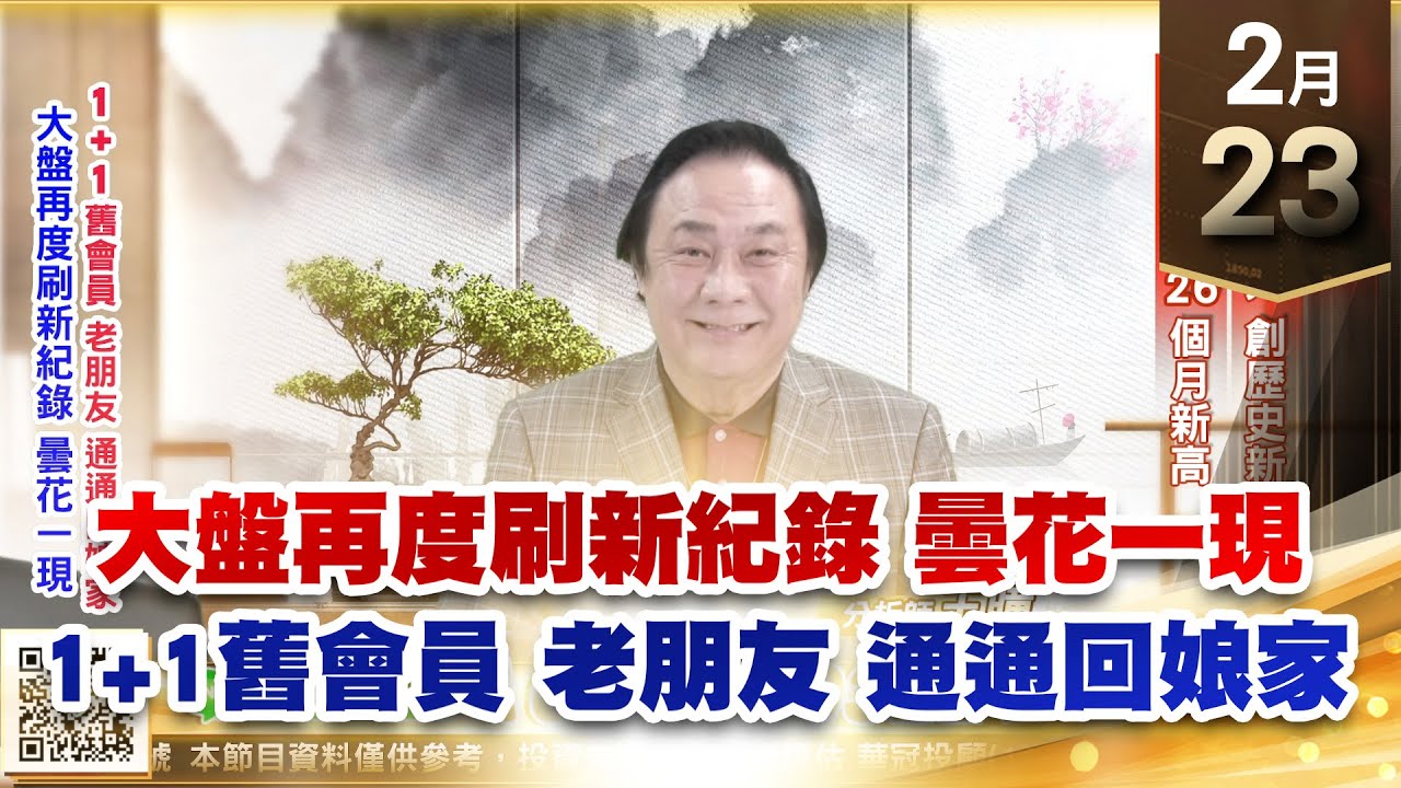 【王者至尊】王曈 0223《【大盤再度刷新紀錄 曇花一現】》振華電⊕,聯發科創26個月新高,祥碩、達發、先進光 創歷史新高|【光學王+元宇宙王