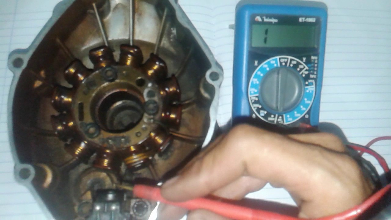 Como testa o estator da ybr ano 2002 a 2008 (Bobina de pulso)(Bobina de carga)(Bobina de luminação)