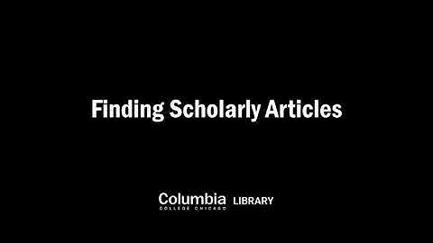 Finding Scholarly Articles