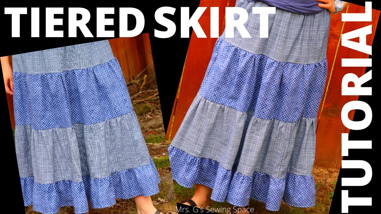 Tiered Skirt | TUTORIAL | Such a cute skirt!! - YouTube