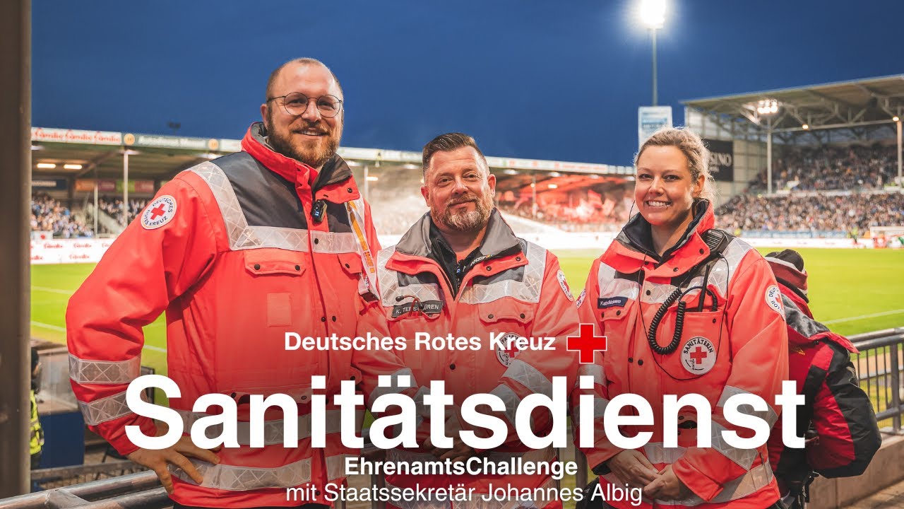 Sanitätsdienst im Holsteinstadion mit Johannes Albig / DRK-EhrenamtsChallenge
