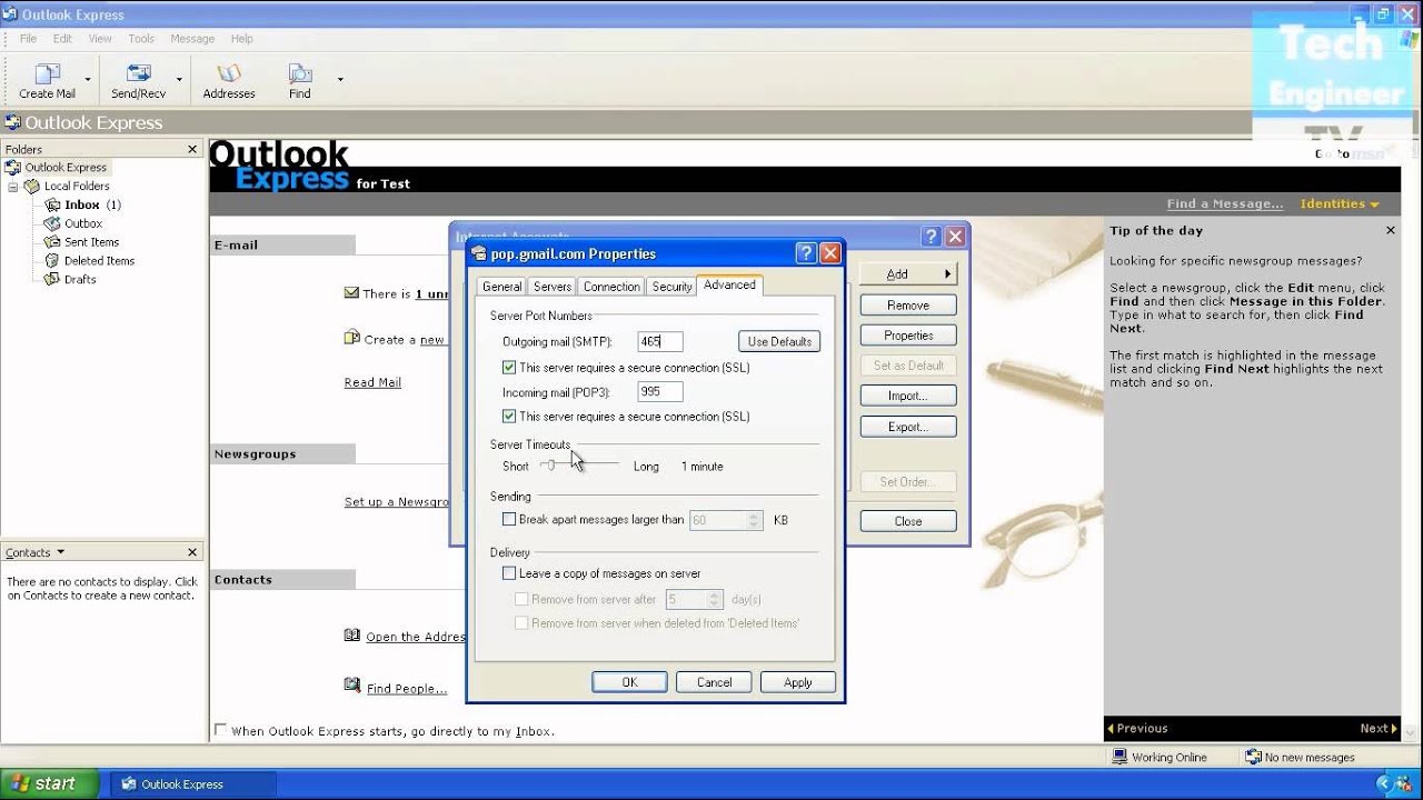 where is runasxp outlook express mail stored