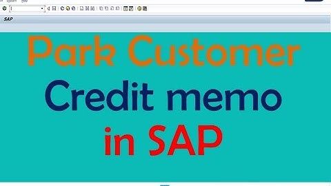 Park Customer Credit memo in SAP