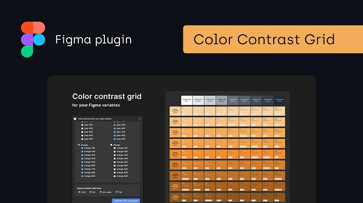 Figma plugin  - Color Contrast Grid for Figma Variables