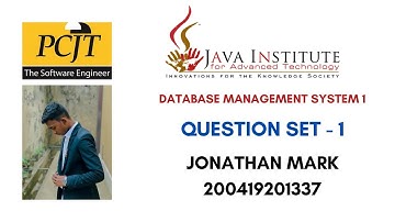 Question Set 1 | Database Management System 1 Java Institute for Advanced Technology (JIAT)