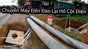 Chuyển Máy Xúc Đến Đào Móng Cốc Hố Cột Điện .T1. Dọn Mặt Bằng Chuẩn Bị Đào Cốc 2m2. Komatsu Pc50-2