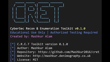 C.R.E.T (CyberSec Recon & Enumeration Toolkit)