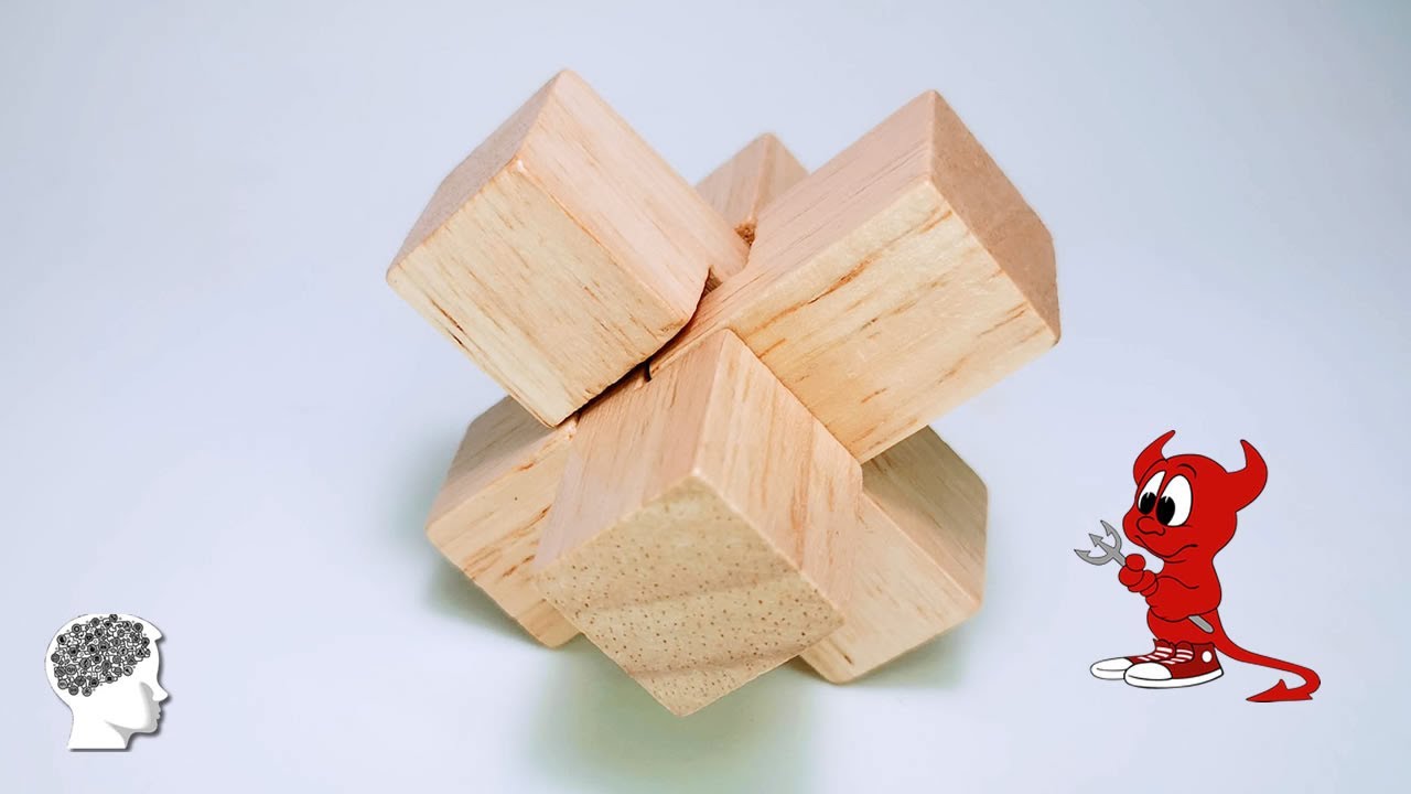 BURR PUZZLE WOODEN CROSS SOLUTION -