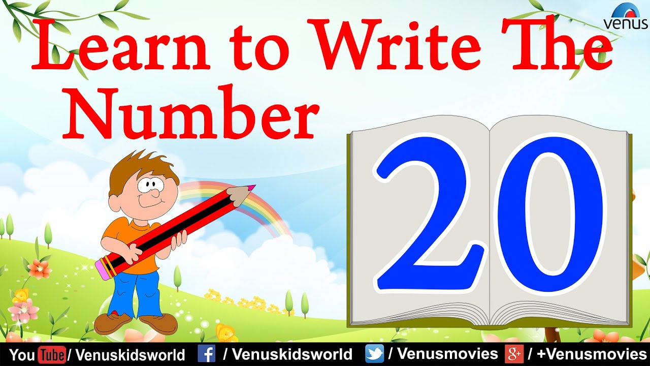 Learn To Write The Number 20 - YouTube