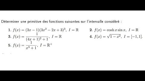 Calcul de primitives  (Ex1, Série I  de TD d