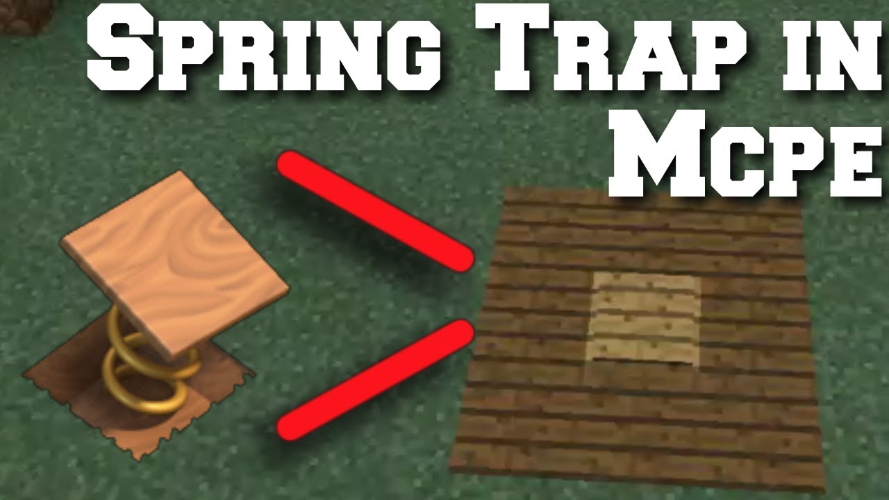 MCPE : Spring Trap Tutorial - YouTube
