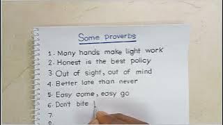 Some important English proverb. English handwriting practice. Probad bakko likhon.