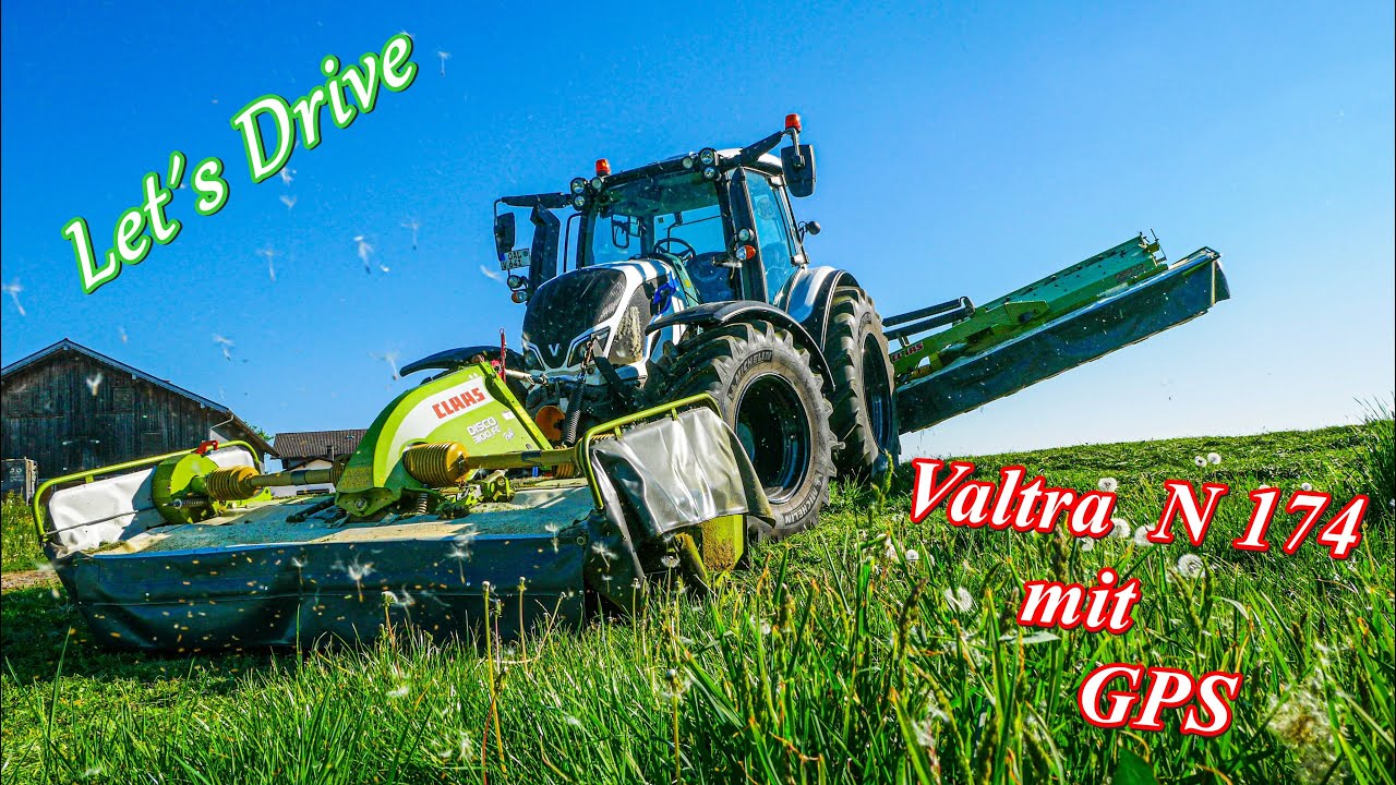 1. Schnitt mit GPS mähen | Valtra N174 Active @AMPLandtechnik
