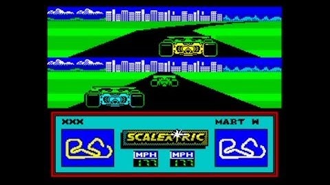 Scalextric (1986) 128k AY music version Walkthrough + Review, ZX Spectrum