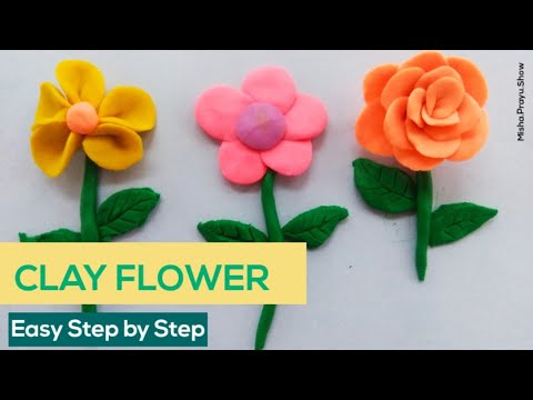 Flower with Clay, Clay Art Tutorial