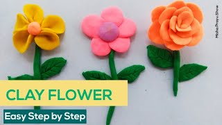 Flower with Clay | Clay Art Tutorial |  How to make a flower from clay | Easy clay ideas | DIY