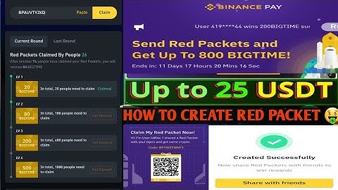 How to earn up to 800 BIGTIME!(25USDT) | binance crypto red packet create | Crypto Box Code