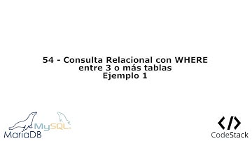 54 - Consulta Relacional con WHERE entre 3 o más Tablas Ejemplo 1 [MariaDB 10/MySQL]