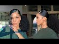 SUPER SLEEK Low Curly Ponytail Tutorial on Old Wash & Go