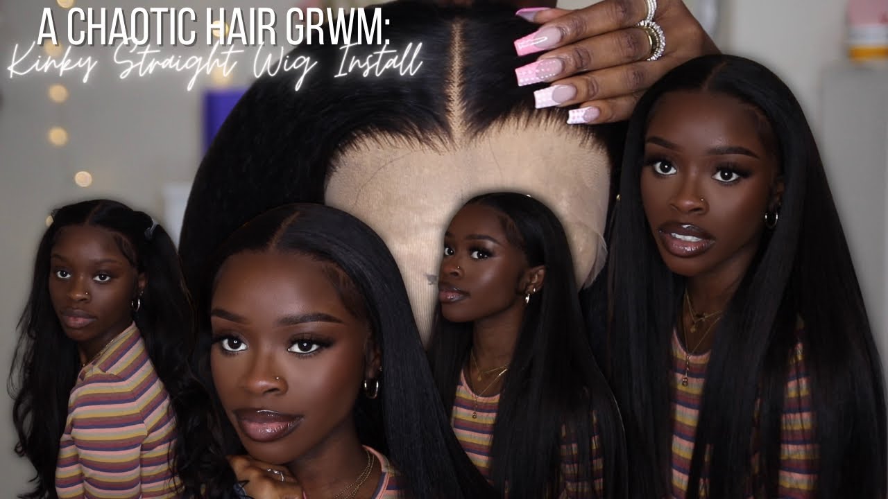 A Chaotic Hair GRWM: Melted Kinky Straight Lace Front Wig Install Ft ...