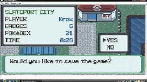 How to save on Pokemon Ruby/Saphere/Emerald with NO$GBA